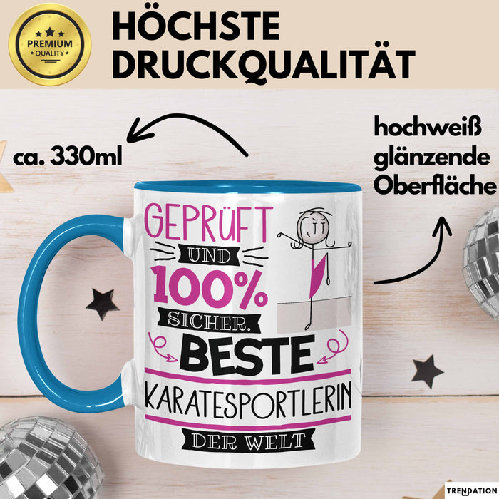 Karatesportlerin Geschenk Becher Tasse Gott Schuf Alle Menschen Gleich Nur Die Besten Durfeten Karatesportlerin Werden Geschenkidee Lustig Blau Trendation