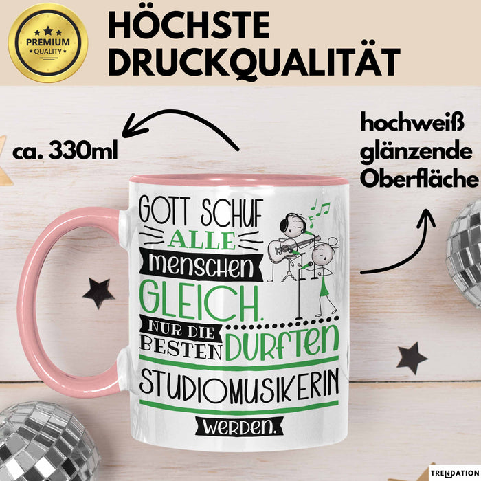 Studiomusikerin Geschenk Becher Tasse Gott Schuf Alle Menschen Gleich Nur Die Besten Durfeten Studiomusikerin Werden Geschenkidee Lustig Rosa Trendation