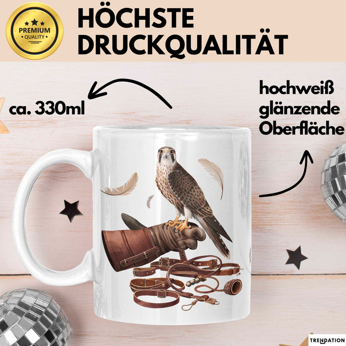 Falke Adlerei Enthusiast Tasse Geschenk Lustige Geschenkidee Spruch Für Greifvogel Fans Weiß Trendation