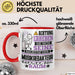 Musikredakteur Geschenk Tasse Lustiger Spruch Erheben Sie Sich Der Musikredakteur Betritt den Raum Rot Trendation