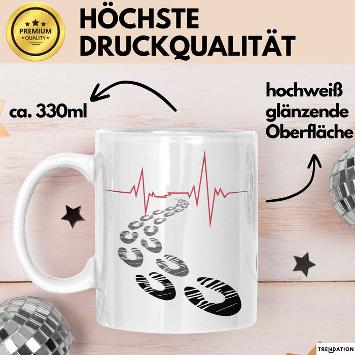 Läufer Tasse Geschenkidee für Marathonliebhaber Weiß Trendation