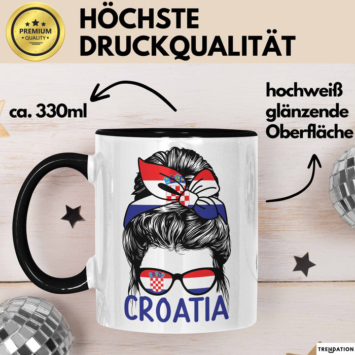 Croatia Tasse Geschenk Für Kroatische Frau Heimat Kroatien Kaffee-Becher Geschenkidee Trendation