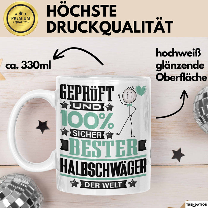 Halbschwäger Geschenk Lustiger Spruch für Halbschwäger Geschenkidee Bester Halbschwäger Der Welt Weiß Trendation