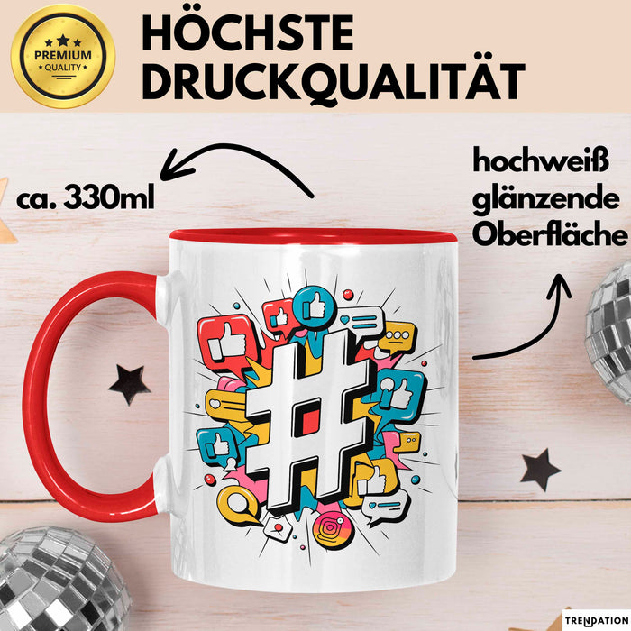 Social Media Manager Tasse Geschenkidee digitale Vermarkter Rot Trendation