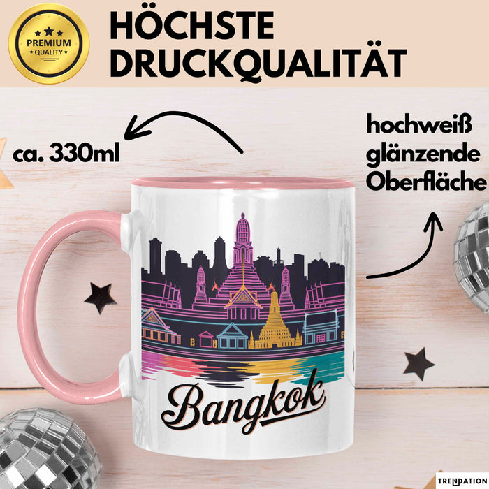 Bangkok Thailand Tasse Geschenk Lustige Geschenkidee Spruch Rosa Trendation