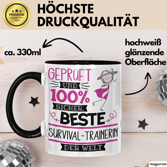 Survival-Trainerin Geschenk Becher Tasse Gott Schuf Alle Menschen Gleich Nur Die Besten Durfeten Survival-Trainerin Werden Geschenkidee Lustig Trendation