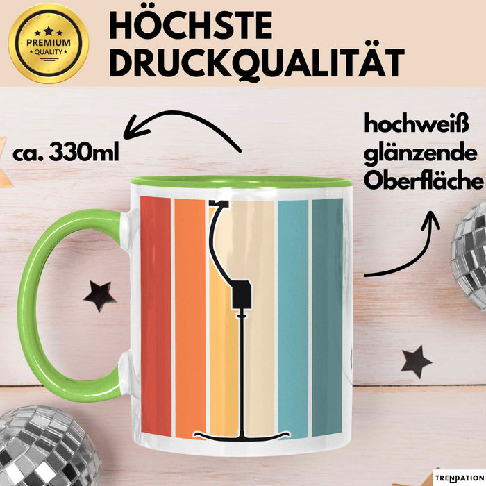 Ski Tasse Geschenk Grafik Skilift Becher Grün Trendation