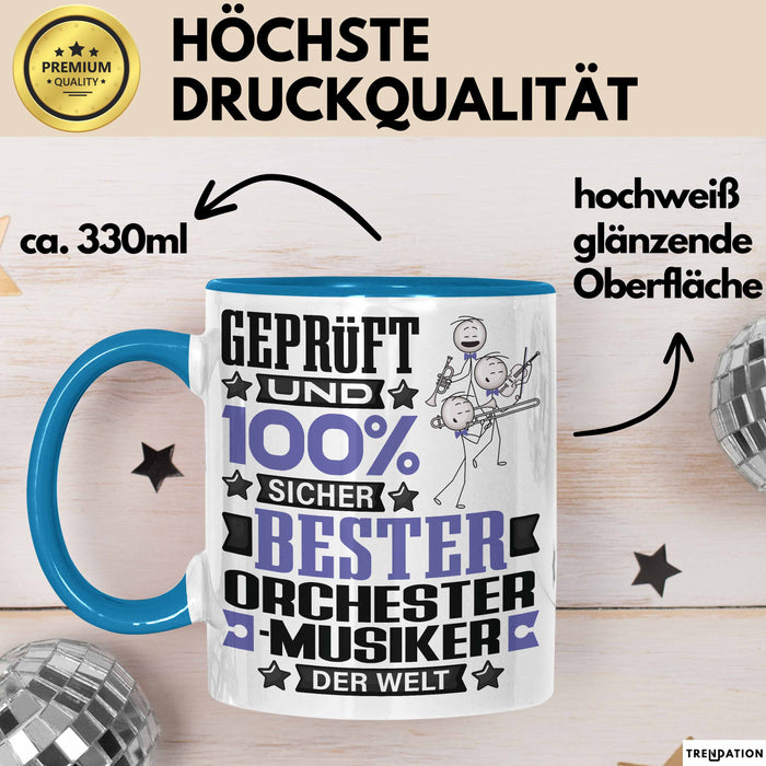 Orchestermusiker Geschenk Lustiger Spruch für Orchestermusiker Geschenkidee Bester Orchestermusiker Der Welt Blau Trendation