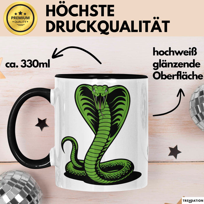 Reptil Schlange Tier Tasse Geschenk Lustige Geschenkidee Spruch Schwarz Trendation