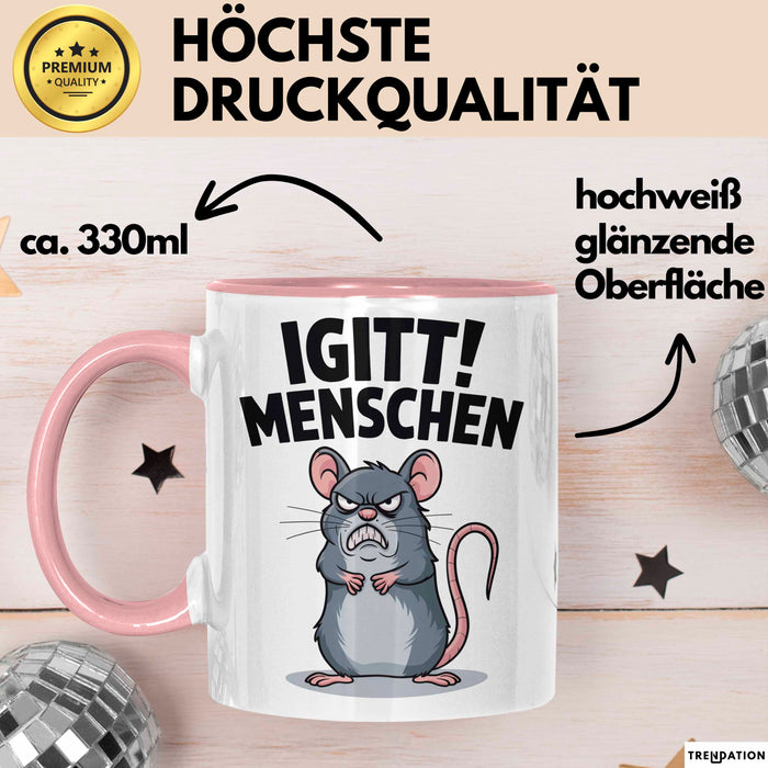 Sarkastisch Sarkasmus Introvertiert Tasse Geschenk Lustige Geschenkidee Spruch Igitt Menschen Rosa Trendation