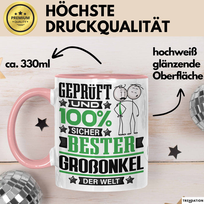 Großonkel Geschenk Lustiger Spruch für Großonkel Geschenkidee Bester Großonkel Der Welt Rosa Trendation