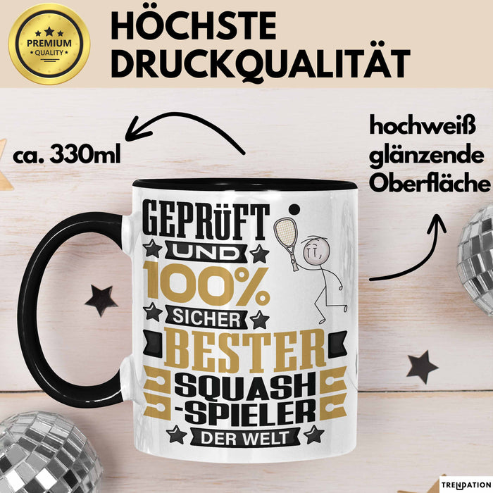 Squash-Spieler Geschenk Lustiger Spruch für Squash-Spieler Geschenkidee Bester Squash-Spieler Der Welt Schwarz Trendation
