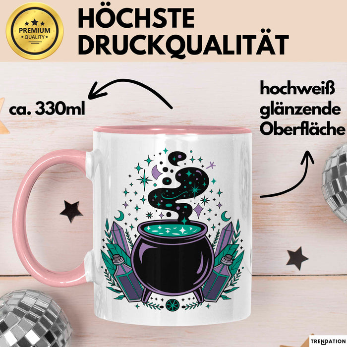 Hexerei Fan Tasse Geschenkidee für Zauberspruch Liebhaber Rosa Trendation