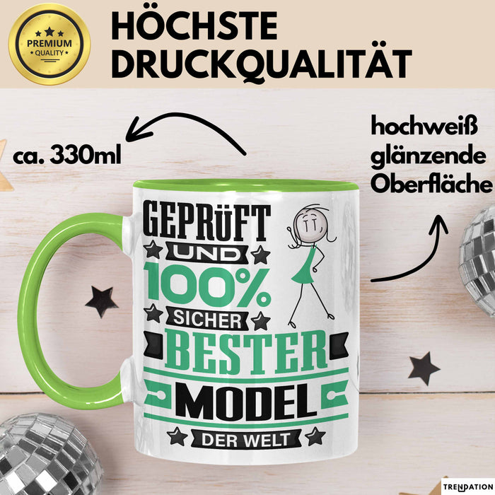 Model Geschenk Lustiger Spruch für Model Geschenkidee Bester Model Der Welt Grün Trendation