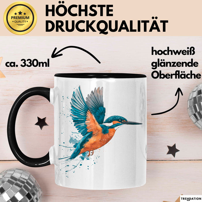 Eisvogel Vogel Tasse Geschenk Lustige Geschenkidee Spruch Schwarz Trendation