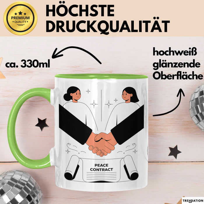 Mediator Tasse Geschenk Lustige Geschenkidee Spruch Für Konflikt Löser Grün Trendation