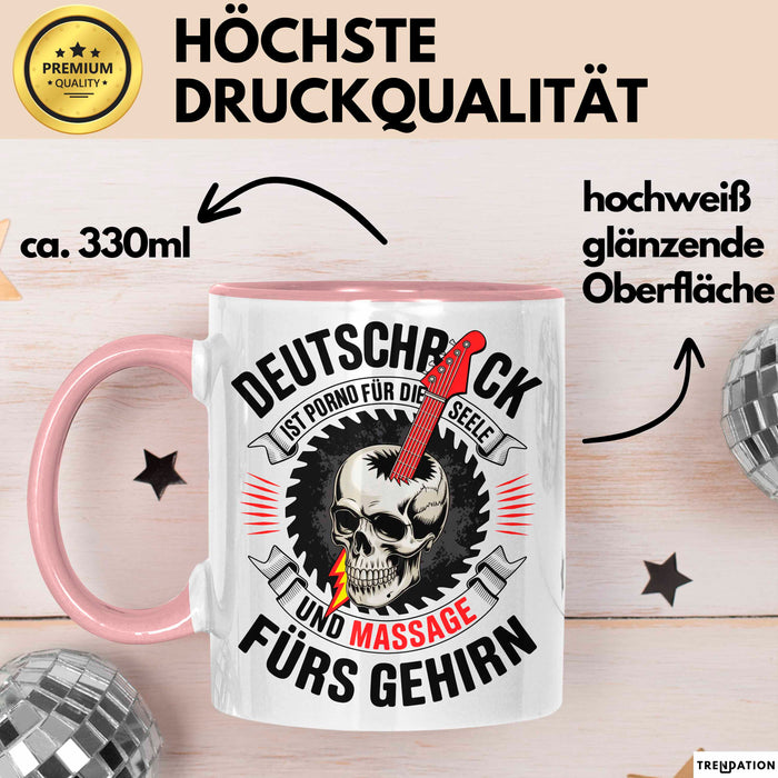 Deutsche Rockmusik Tasse Geschenk Lustige Geschenkidee Rosa Trendation