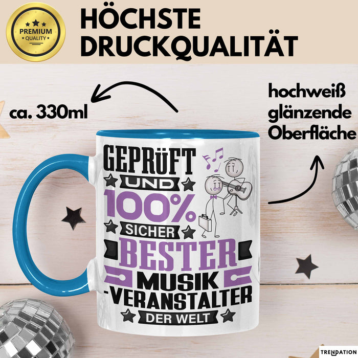 Musikveranstalter Geschenk Lustiger Spruch für Musikveranstalter Geschenkidee Bester Musikveranstalter Der Welt Blau Trendation