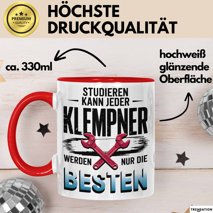 Klempner Tasse Geschenk Besten Werden Klempner Geschenkidee Rot Trendation