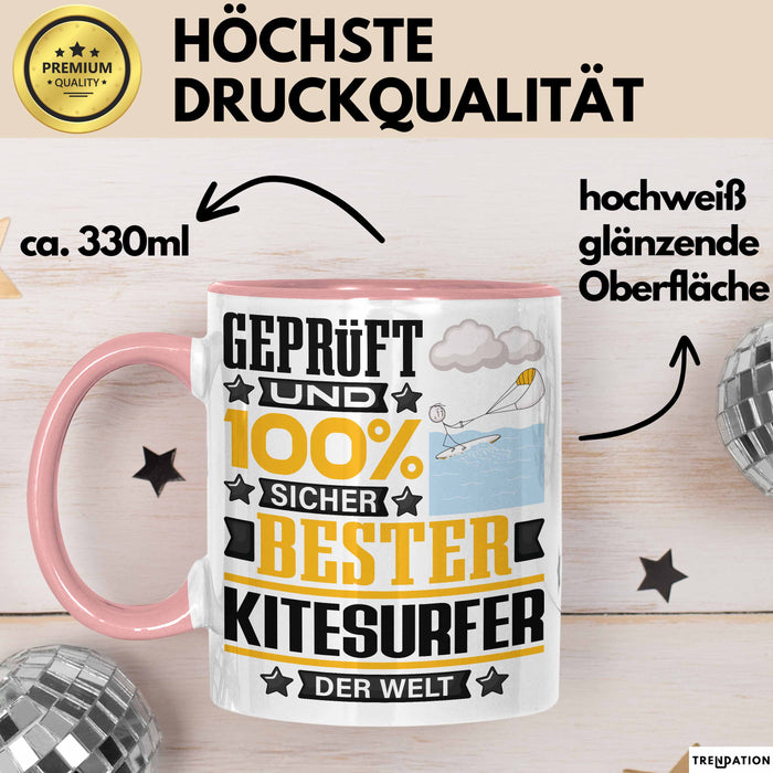 Kitesurfer Geschenk Lustiger Spruch für Kitesurfer Geschenkidee Bester Kitesurfer Der Welt Rosa Trendation