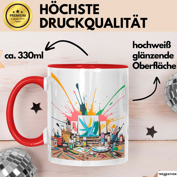 Kunststudent Tasse Geschenk Lustige Geschenkidee Spruch Für Kreative Seelen Rot Trendation