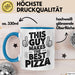 Pizzabäcker Tasse Geschenk Macht die beste Pizza Koch Spruch Blau Trendation