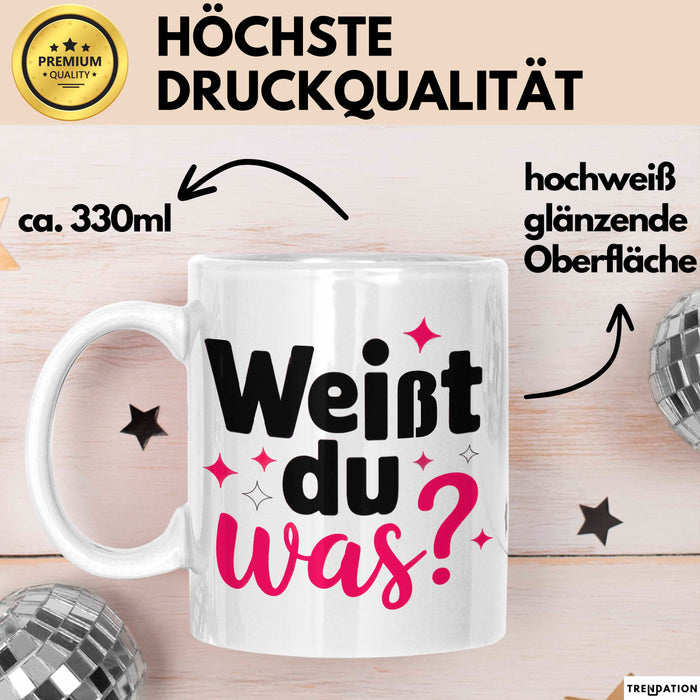 Big Sister Ältere Geschwister Schwestern Tasse Becher Geschenk Lustige Geschenkidee Spruch Weißt Du Was Weiß Trendation