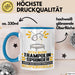Trampolinspringer Geschenk Tasse Ich Bin Trampolinspringer Aber Sag Doch Einfach Superheld Lustige Geschenkdiee für Trampolinspringer Kaffee-Becher Blau Trendation