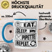Biologe Labor Tasse Eat Sleep Pipette - Biologie Geschenkidee Biologe Blau Trendation