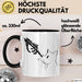 Katzen-Besitzerin Geschenk Tasse Kaffee-Becher Katzen Skelett Tattoo Frauen Kaffee-Becher Schwarz Trendation