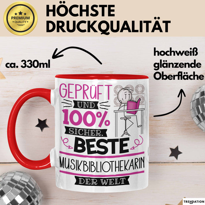 Musikbibliothekarin Geschenk Becher Tasse Gott Schuf Alle Menschen Gleich Nur Die Besten Durfeten Musikbibliothekarin Werden Geschenkidee Lustig Rot Trendation