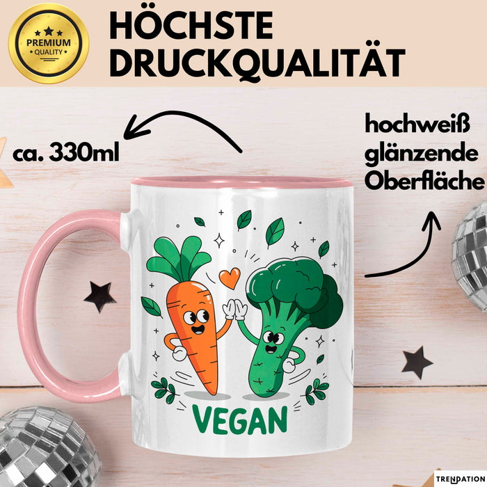Veganer Tasse Geschenk Lustige Geschenkidee Spruch Für Pflanzliche Ernährung Fans Rosa Trendation