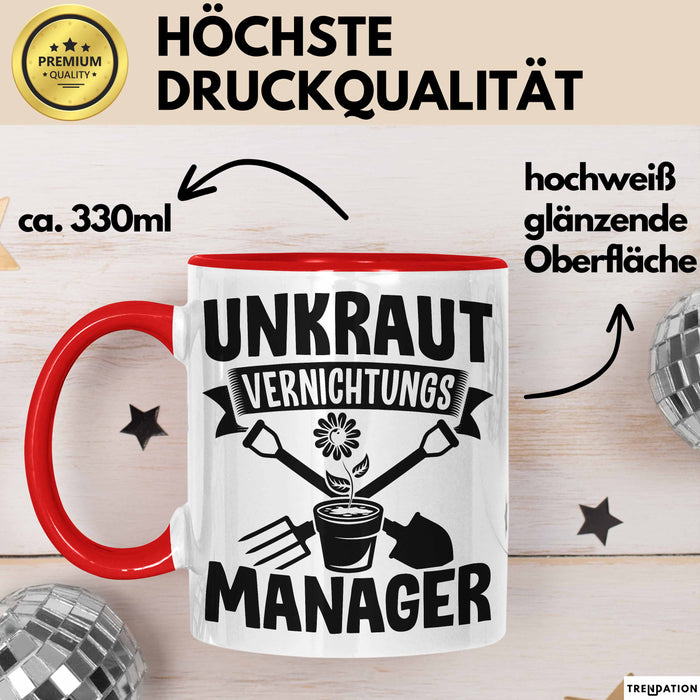 Gärtner Tasse Geschenk Unkraut Vernichtungsmanager Rot Trendation