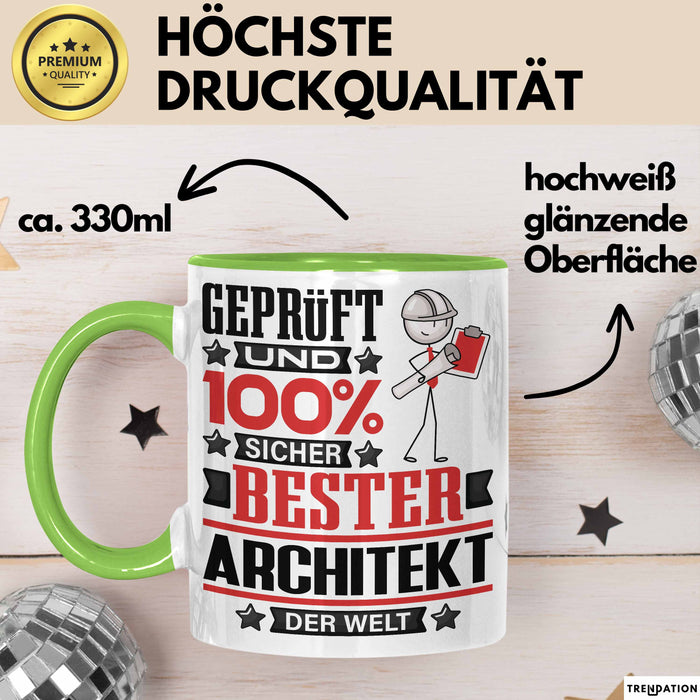 Architekt Geschenk Lustiger Spruch für Architekt Geschenkidee Bester Architekt Der Welt Grün Trendation