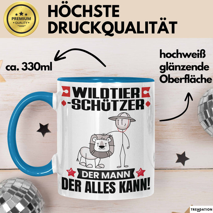 Wildtierschützer Tasse Geschenk für Wildtierschützer Der Mann Der Alles Kann Geschenkidee zum Geburtstag Blau Trendation