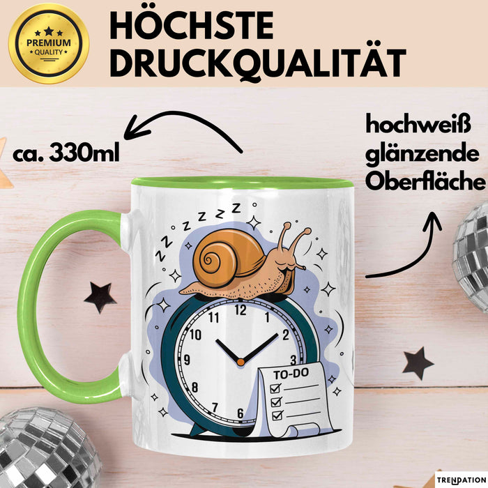 Aufschieber Tasse Geschenk Lustige Geschenkidee Spruch Für Deadline Vermeider Grün Trendation