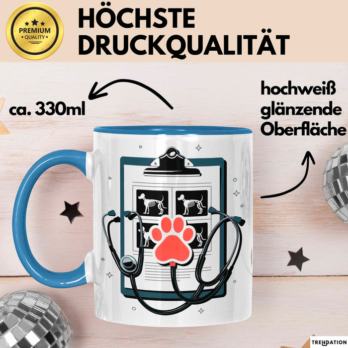 Tiermedizinischer Assistent Tasse Geschenk Lustige Geschenkidee Spruch Für Tierpflege Teams Blau Trendation