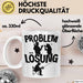 Angler Tasse Geschenk für Fischer Angler Männer Geschenkidee Problem und Lösung Angeln Spruch Weiß Trendation