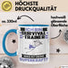 Survival-Trainer Tasse Geschenk für Survival-Trainer Geburtstag Lustiger Spruch Kaffee-Becher Was Ist Deine Superkraft Blau Trendation