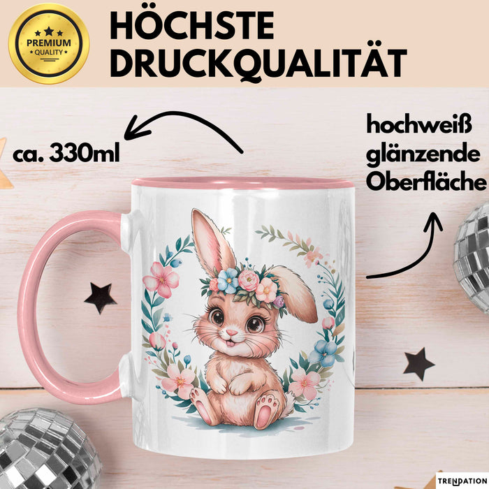 Kaninchen Hase Tierliebhaber Tasse Geschenk Lustige Geschenkidee Spruch Rosa Trendation