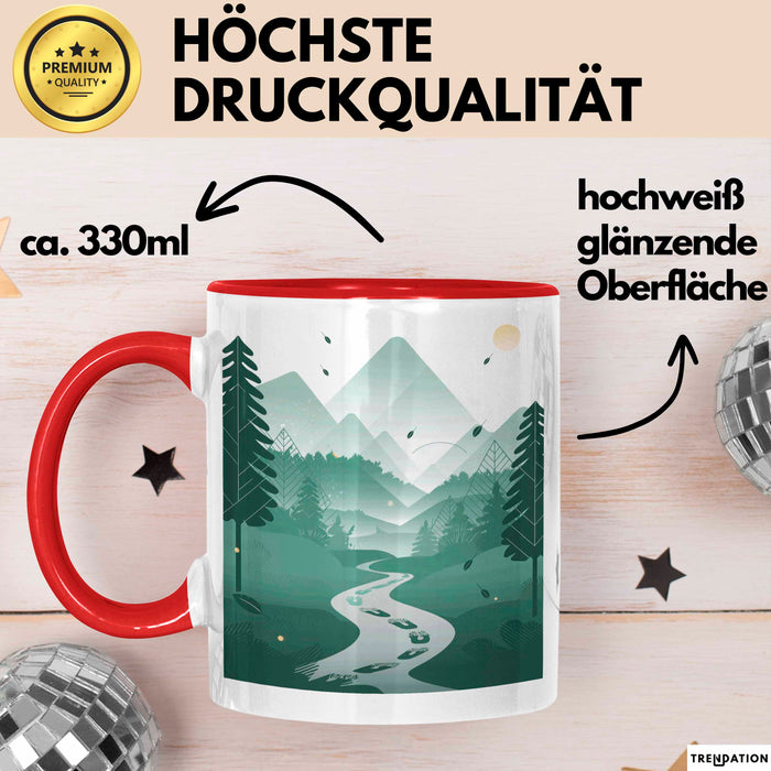 Wanderer Tasse Geschenk Lustige Geschenkidee Spruch Für Trail Entdecker Rot Trendation