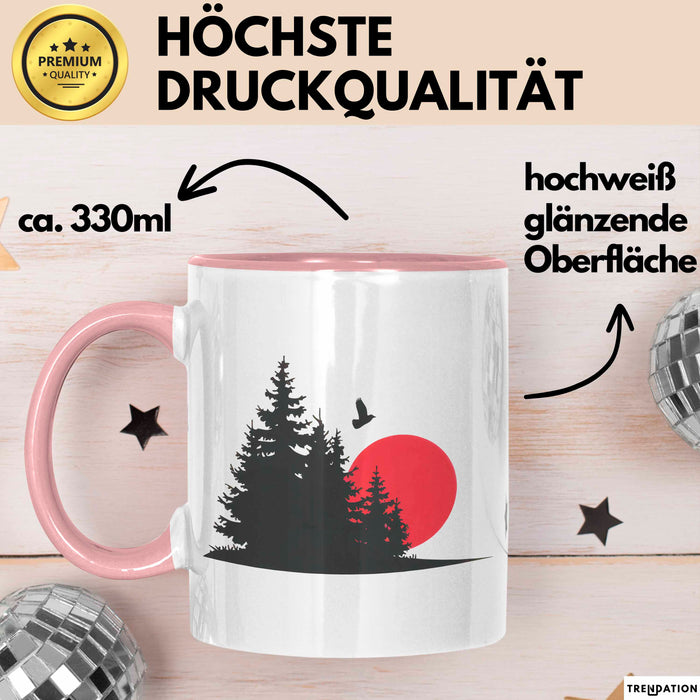 Natur Camping Tasse Geschenk Lustige Geschenkidee Spruch Rosa Trendation