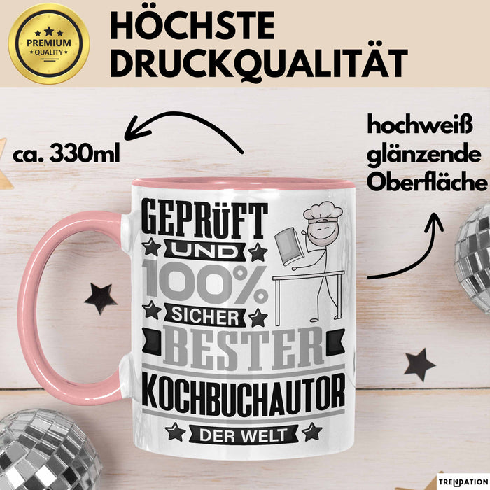 Kochbuchautor Geschenk Lustiger Spruch für Kochbuchautor Geschenkidee Bester Kochbuchautor Der Welt Rosa Trendation