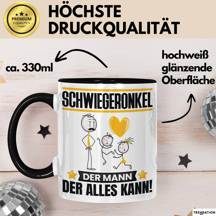 Schwiegeronkel Tasse Geschenk für Schwiegeronkel Der Mann Der Alles Kann Geschenkidee zum Geburtstag Schwarz Trendation