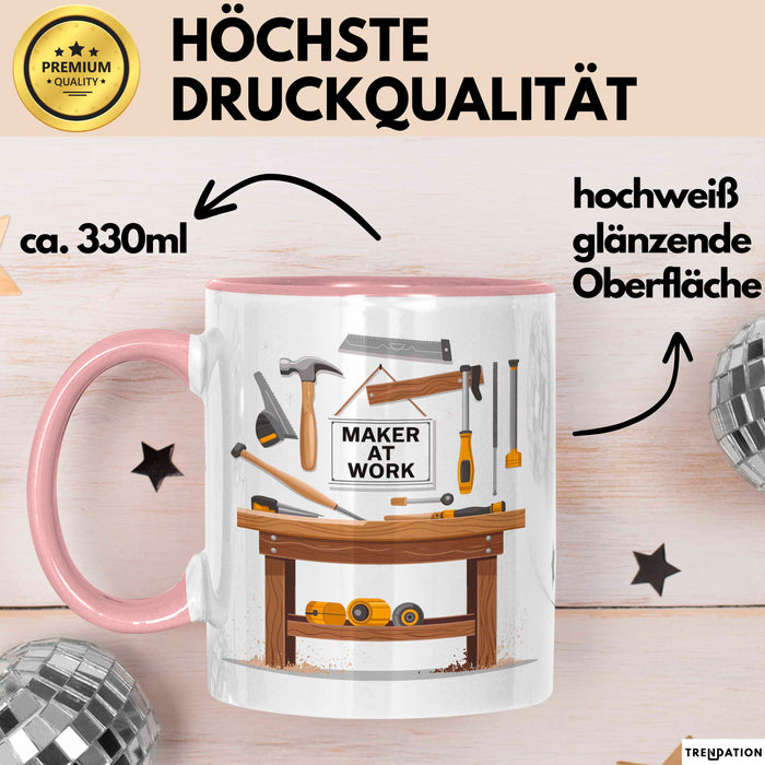 Handwerker Tasse Geschenk Lustige Geschenkidee Spruch Für Macher Rosa Trendation