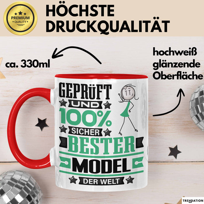 Model Geschenk Lustiger Spruch für Model Geschenkidee Bester Model Der Welt Rot Trendation