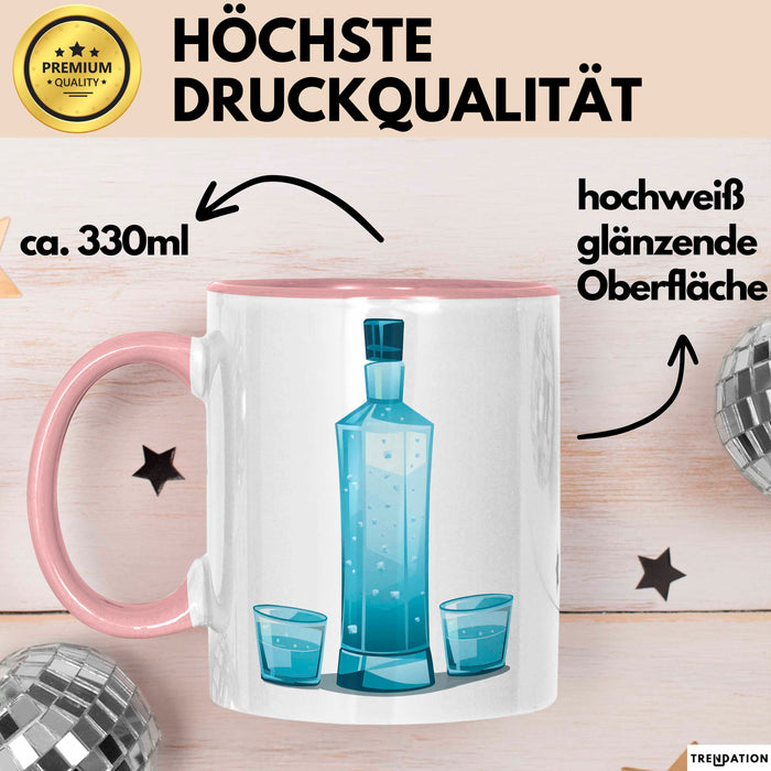 Wodka Trinker Tasse Geschenkidee für Spirituosen Liebhaber Rosa Trendation