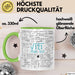 Wurzel aus 121 Tasse Geschenk Mathe Fan 11. Geburtstag Humorvoll Grün Trendation