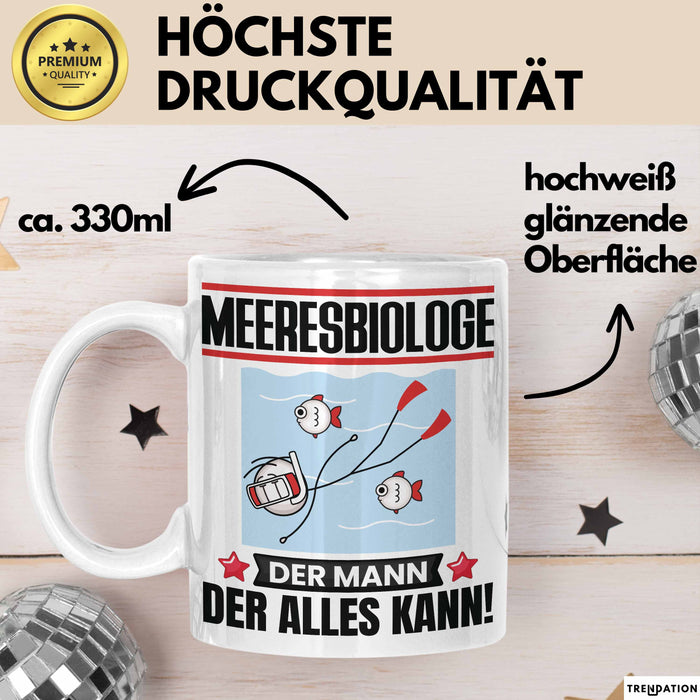 Meeresbiologe Tasse Geschenk für Meeresbiologe Der Mann Der Alles Kann Geschenkidee zum Geburtstag Weiß Trendation