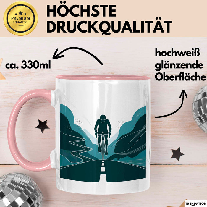 Radfahrer Tasse Geschenk Lustige Geschenkidee Spruch Für Straßen Fahrer Rosa Trendation